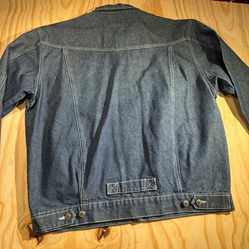 Webs Jeans Tech Men's XL Blue Denim Jacket Vintage Style Contrast Stitch Cotton